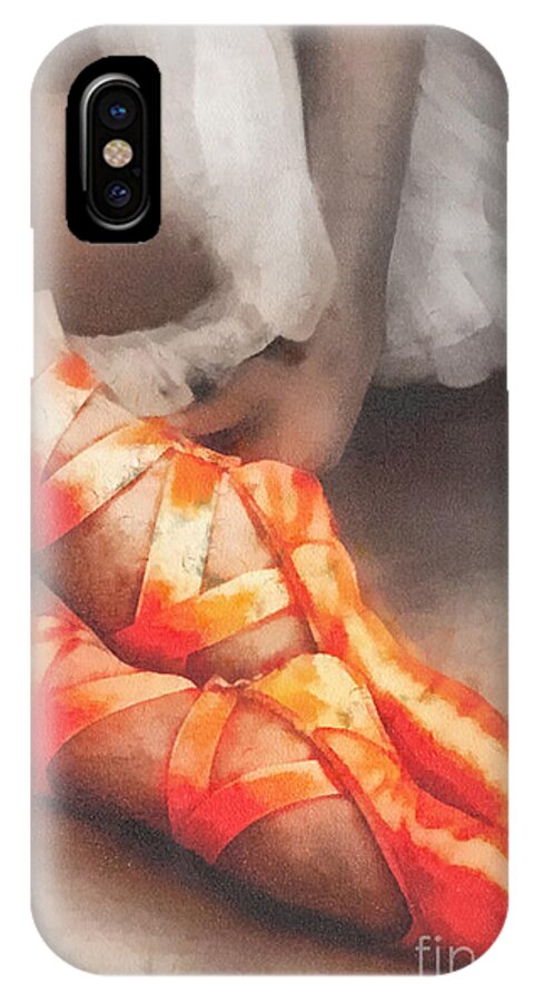 Red Shoes iPhone X Case featuring the painting Red Shoes by Mo T