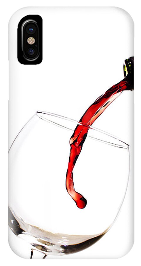 Wine Poured Into Glass iPhone X Case featuring the photograph Red Wine Poured into Wineglass by Dustin K Ryan