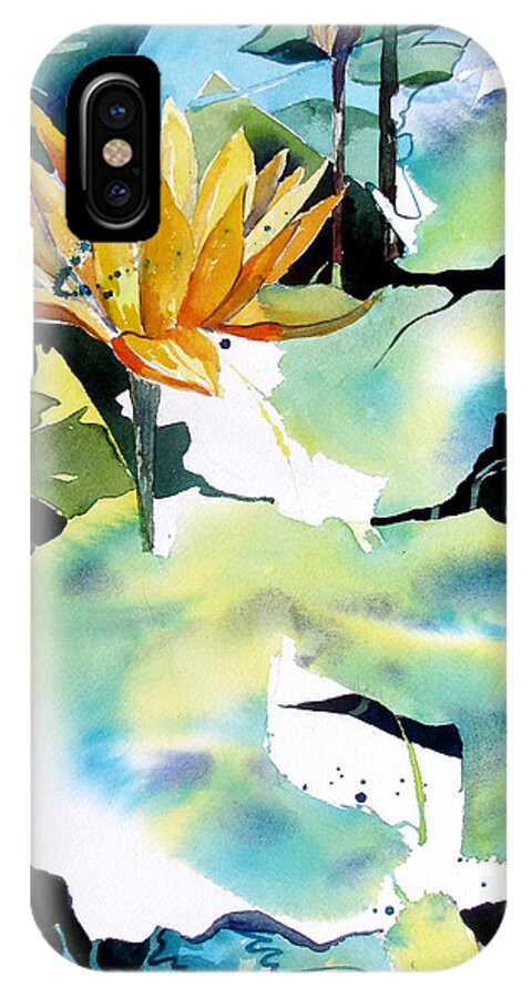 Lily iPhone X Case featuring the painting Reflected Magic by Rae Andrews