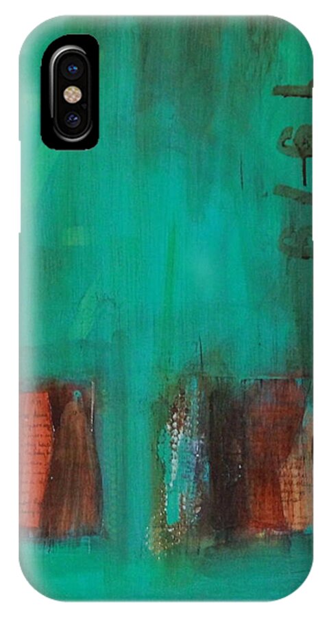 Abstract Blue iPhone X Case featuring the painting Reflection 1979 by Lauren Petit