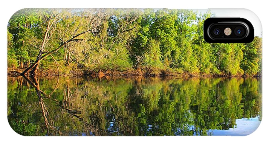 River iPhone X Case featuring the photograph Reflections on The River by Debra Forand