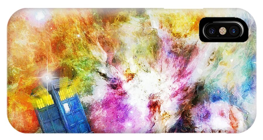 Tardis iPhone X Case featuring the painting Regeneration by Sandy MacGowan