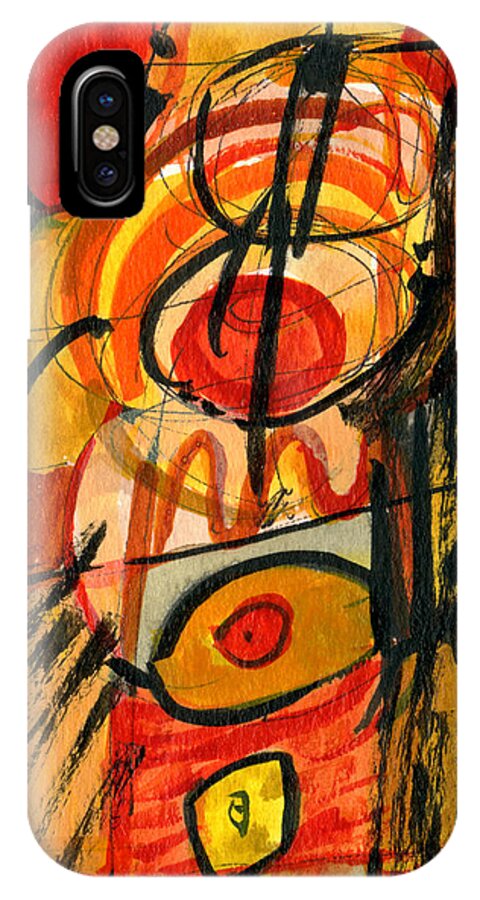 Abstract Art iPhone X Case featuring the painting Relativity by Stephen Lucas
