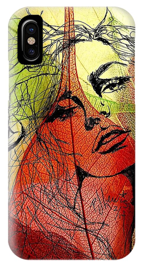 Colorful Abstract iPhone X Case featuring the drawing Remembering Fall by PJ Lewis