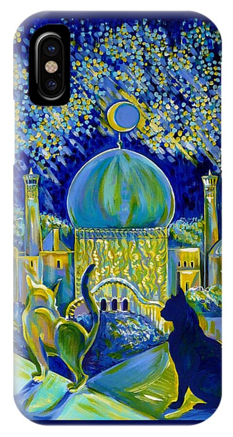 Moon Light iPhone X Case featuring the painting Reminiscences of Asia. Bed Time Story by Anna Duyunova