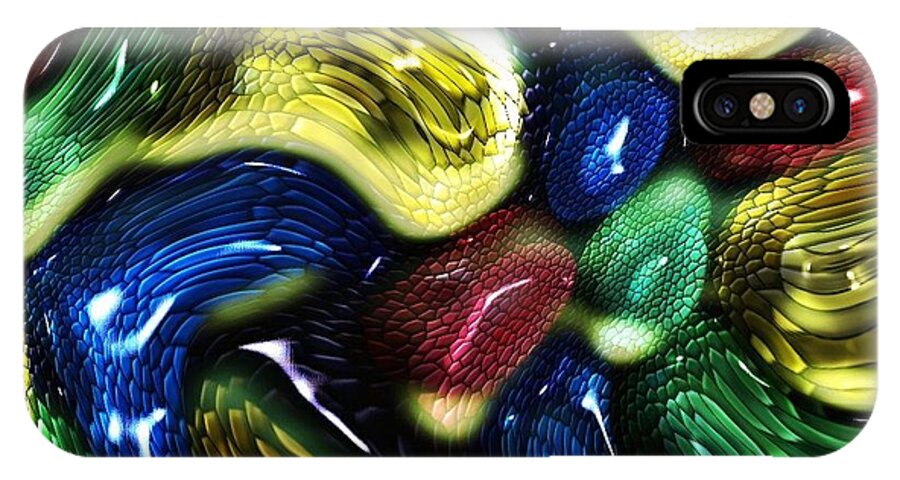 Snakes iPhone X Case featuring the digital art Reptile House by Alec Drake