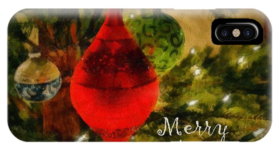 Merry Christmas iPhone X Case featuring the photograph Retro Christmas by Michelle Calkins