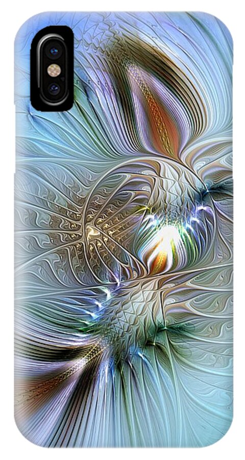 Abstract iPhone X Case featuring the digital art Rhapsodic Rendezvous by Casey Kotas