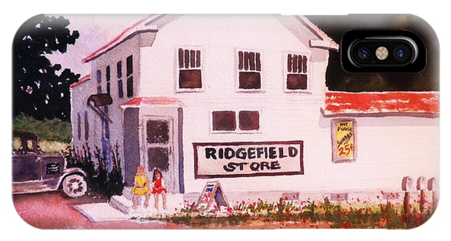 Building iPhone X Case featuring the painting Ridgefield Country Store by Suzanne McKay