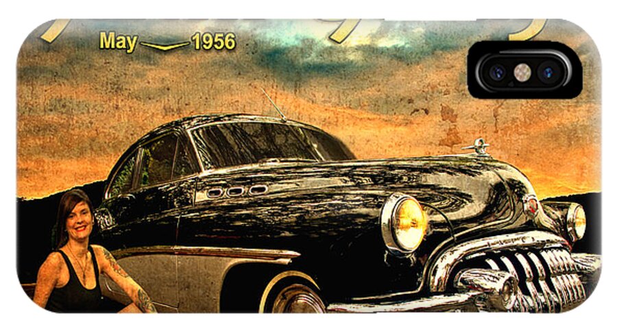 Buick iPhone X Case featuring the photograph Roadmaster Betty and the Big Black Buick by Chas Sinklier