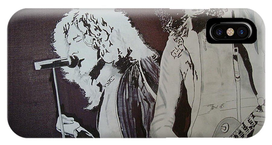 Led Zeppelin iPhone X Case featuring the painting Robert and Jimmy by Stuart Engel