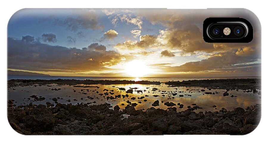 Hawaii iPhone X Case featuring the photograph Rock and Reflections by Brian Governale