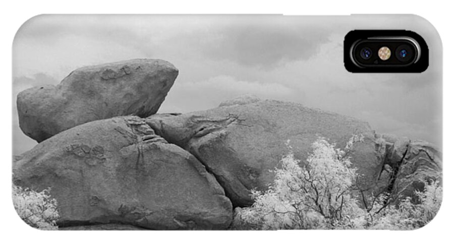 Landscape iPhone X Case featuring the photograph Rocks Under IR Sky by Michael McGowan