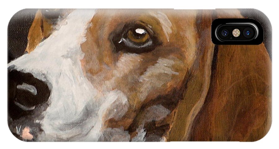 Beagle Portrait iPhone X Case featuring the painting Ronny by Carol Russell
