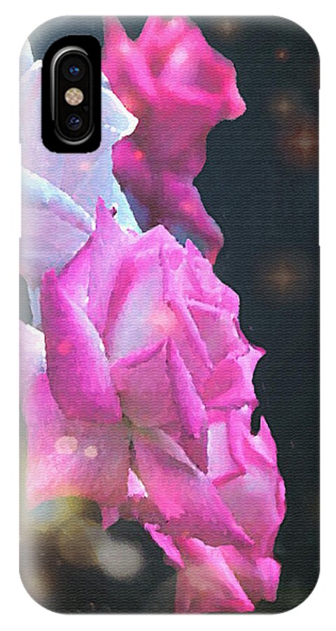 Pink Roses iPhone X Case featuring the painting Rose Bouquet by Dennis Buckman