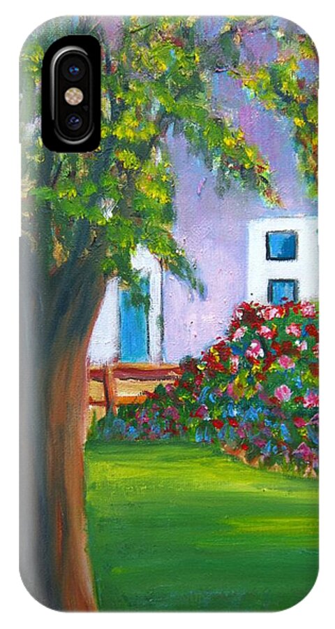 Tree iPhone X Case featuring the painting Roses In The Park by Marita McVeigh