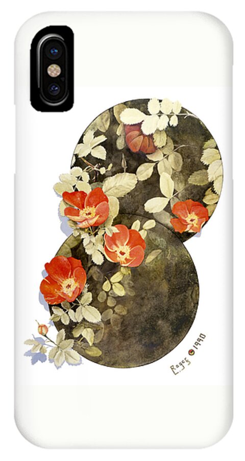 Orange iPhone X Case featuring the painting Roses by Roger Snyder
