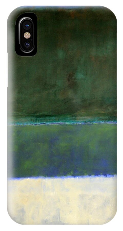No. 14 iPhone X Case featuring the photograph Rothko's No. 14 -- White And Greens In Blue by Cora Wandel