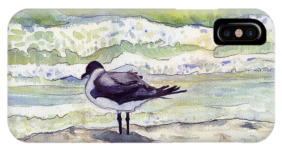Seagull iPhone X Case featuring the painting Rough Waters Ahead by Katherine Miller