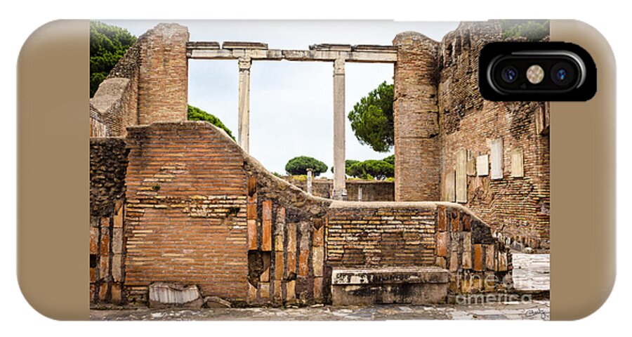 Italy iPhone X Case featuring the photograph Ruins of Ostia Antica by Prints of Italy