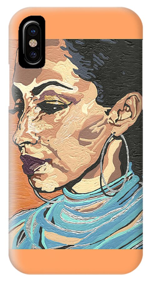 Sade iPhone X Case featuring the painting Sade Adu by Rachel Natalie Rawlins