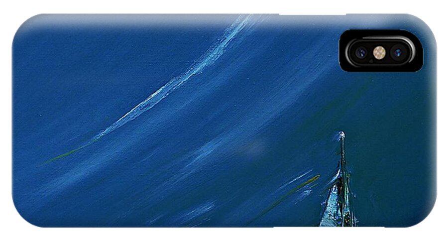 Sea iPhone X Case featuring the painting Sailing by Amalia Suruceanu