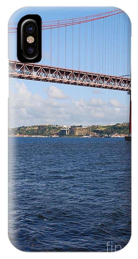 Bridge iPhone X Case featuring the photograph Salazar bridge in Lisbon by Luis Alvarenga