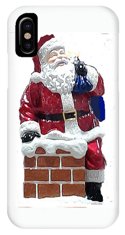 Santa iPhone X Case featuring the photograph Santa Down The Chimney by Jay Milo