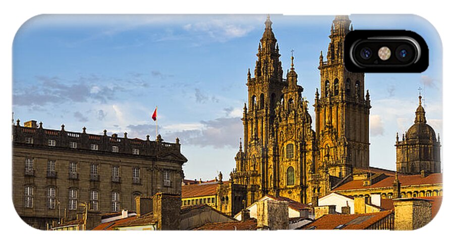 Panorama iPhone X Case featuring the photograph Santiago de Compostela Cathedral Galicia Spain by Pablo Avanzini