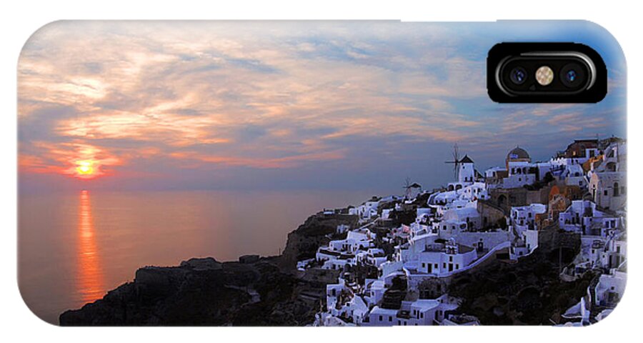 Sun iPhone X Case featuring the photograph Santorini Greece A Magical Island by Bob Christopher