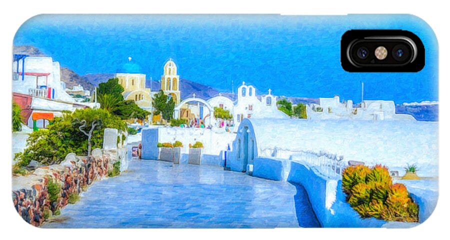 Oia iPhone X Case featuring the painting Santorini Grk4120 by Dean Wittle