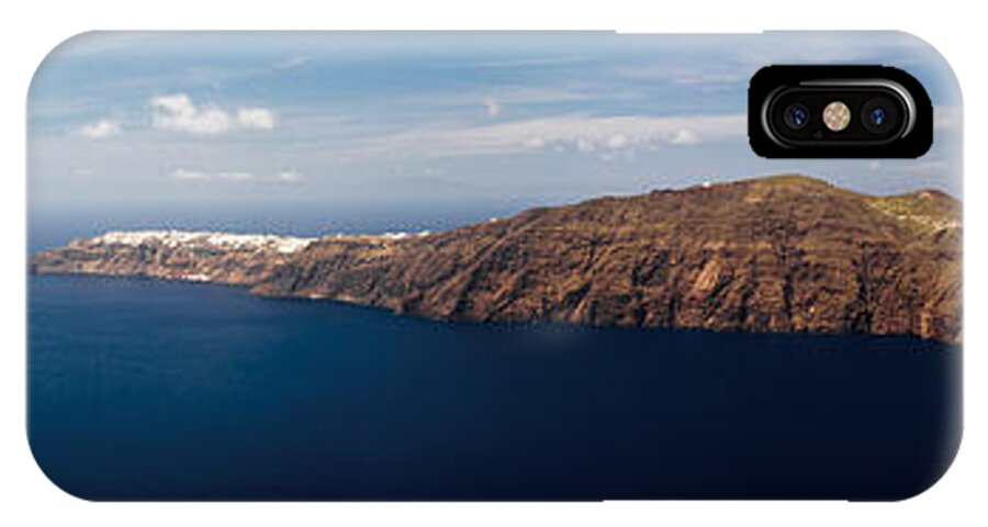 Greece iPhone X Case featuring the photograph Santorini panorama by Gary Eason