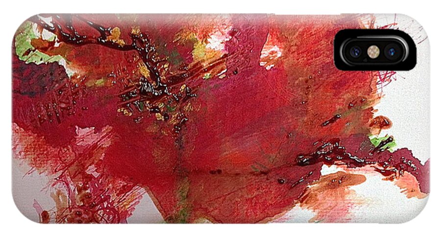 Abstract Art Original iPhone X Case featuring the painting Saturday 's night fever by Delona Seserman