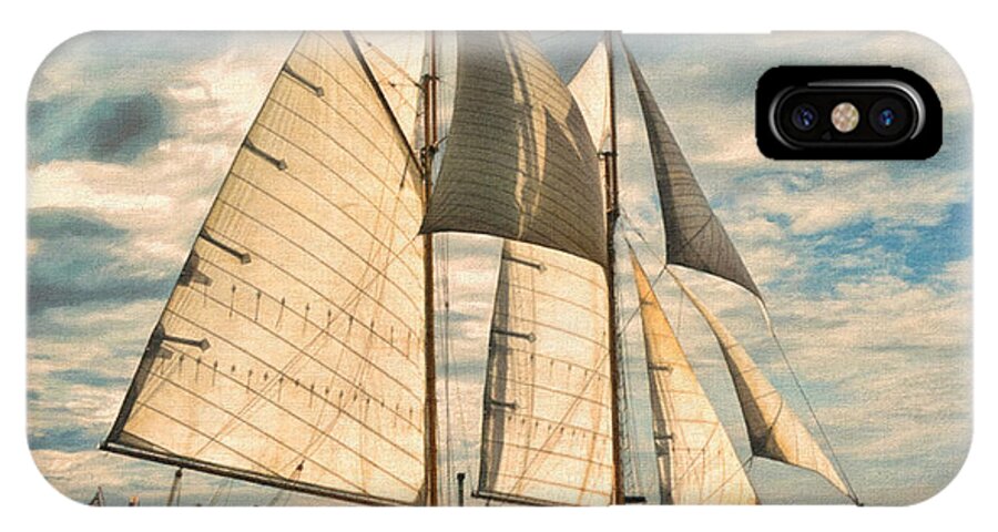 Sailing Ships iPhone X Case featuring the painting Schooner 101a by Dean Wittle