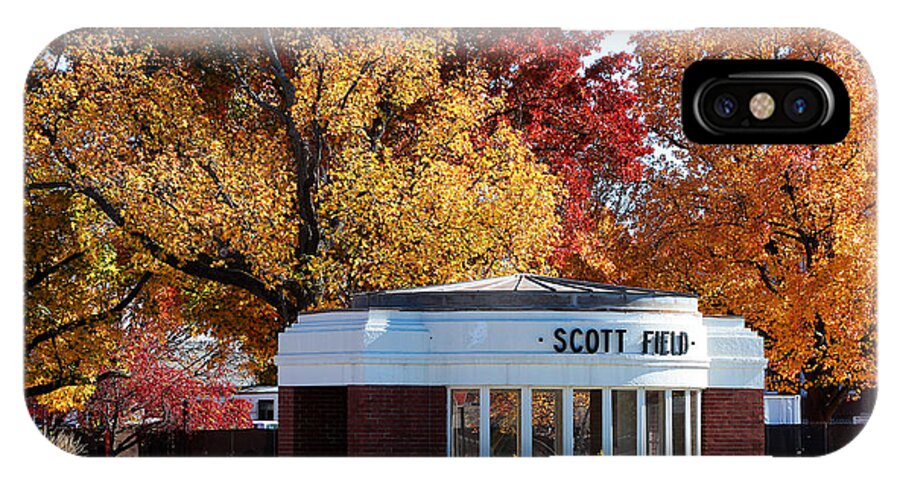 Scott Field iPhone X Case featuring the photograph Scott Field Old Main Gate by John Freidenberg