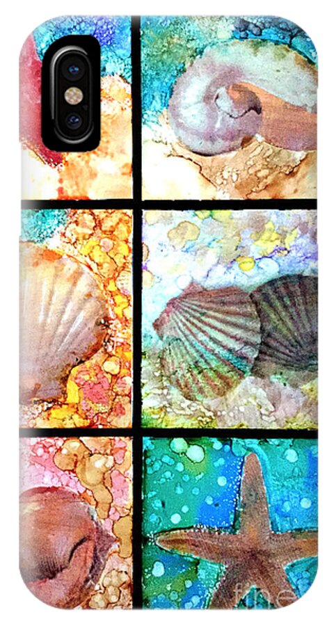 Sea Shells iPhone X Case featuring the painting See Shells by Alene Sirott-Cope
