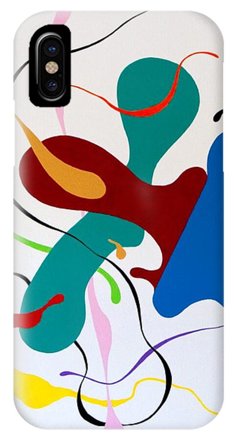 Abstract iPhone X Case featuring the painting Seeking by Thomas Gronowski