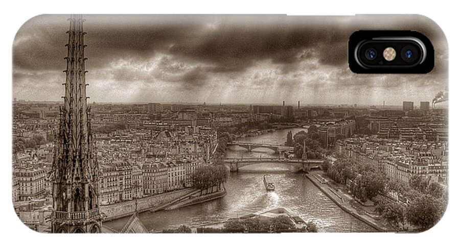 Seine Paris Notre Dame iPhone X Case featuring the photograph Seine from Notre Dame by Michael Kirk