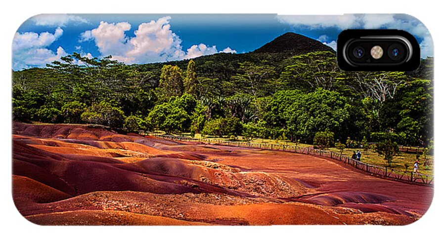 Mauritius iPhone X Case featuring the photograph Seven Colored Earth in Chamarel 2. Mauritius by Jenny Rainbow