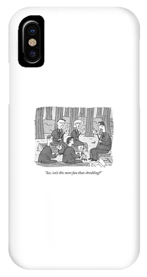 Several Business People Sit Around A Campfire iPhone X Case