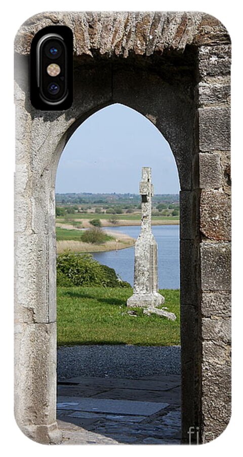 River Shannon iPhone X Case featuring the photograph Shannon River And High Cross Clonmacnoise by Christiane Schulze Art And Photography