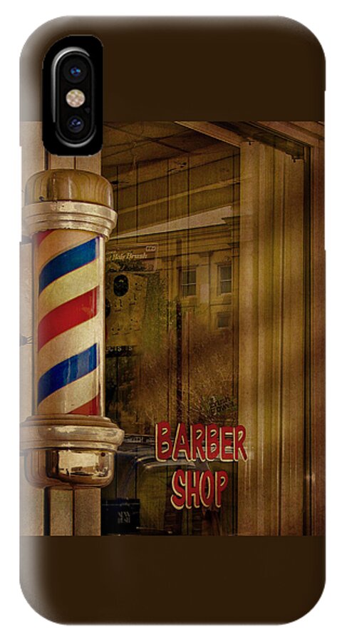 Advertising iPhone X Case featuring the photograph Shave and a Haircut Two Bits by David and Carol Kelly