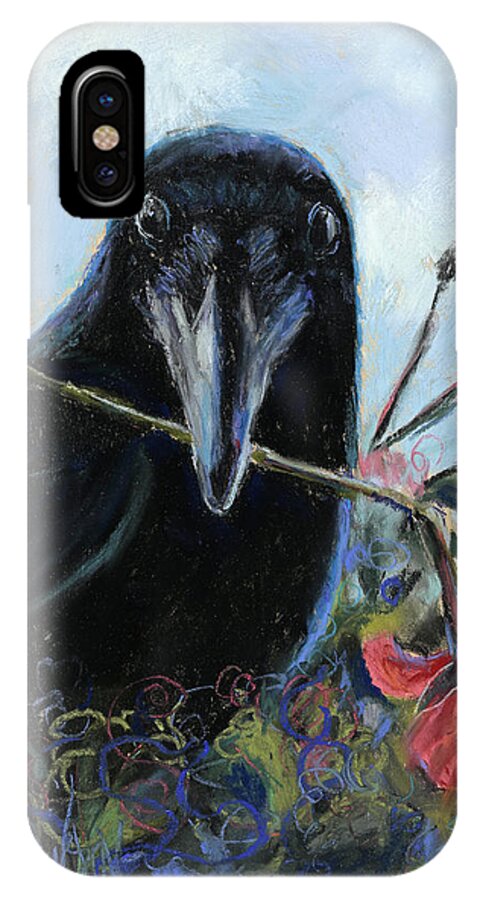 Raven Art iPhone X Case featuring the painting She Loves me She loves me not by Billie Colson
