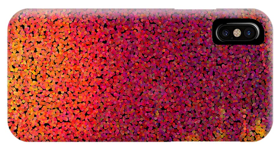 Abstract iPhone X Case featuring the digital art Sherbet Pixels by James Kramer