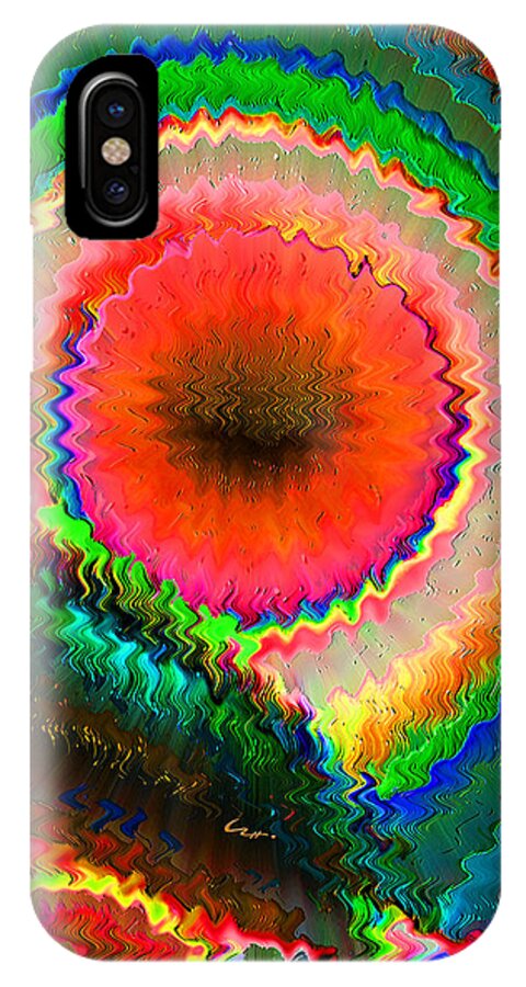 Colorful iPhone X Case featuring the mixed media Shockwave by Carl Hunter