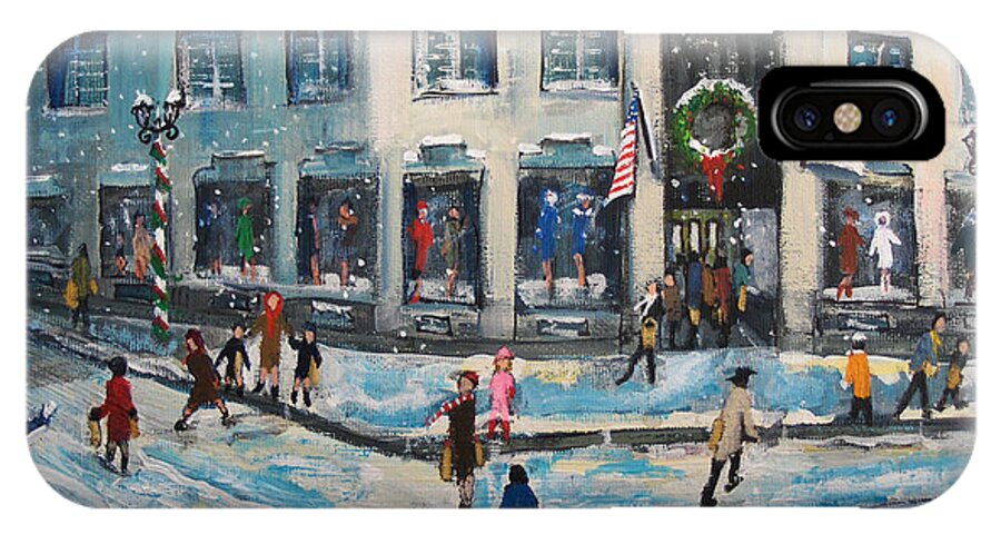 Grover Cronin iPhone X Case featuring the painting Shopping at Grover Cronin by Rita Brown