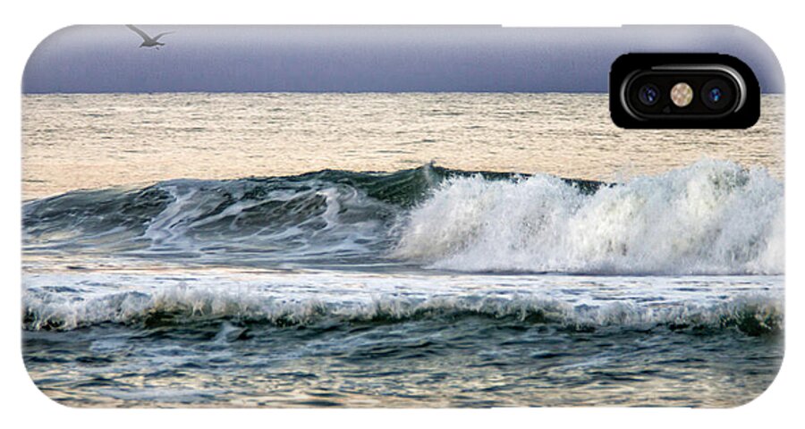 Waves iPhone X Case featuring the digital art Shore Break by Phil Mancuso