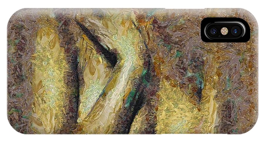Figurative iPhone X Case featuring the painting Shyness by Dragica Micki Fortuna