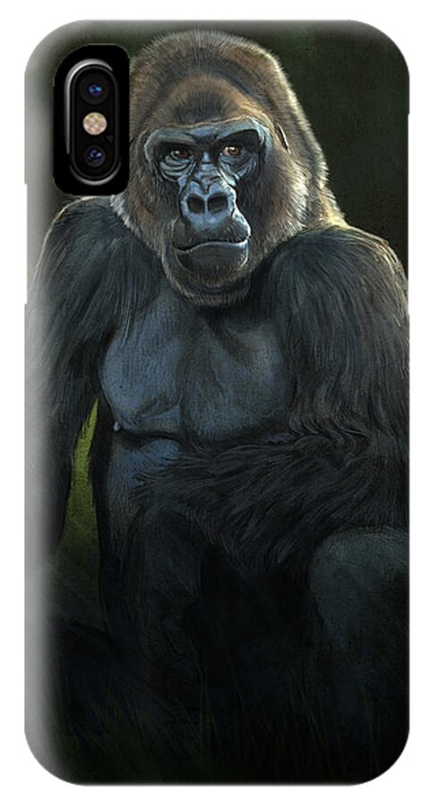 Digital iPhone X Case featuring the digital art Silverback by Aaron Blaise