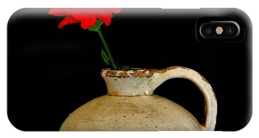 Photo iPhone X Case featuring the photograph Simple Carnation in Pottery by Marsha Heiken